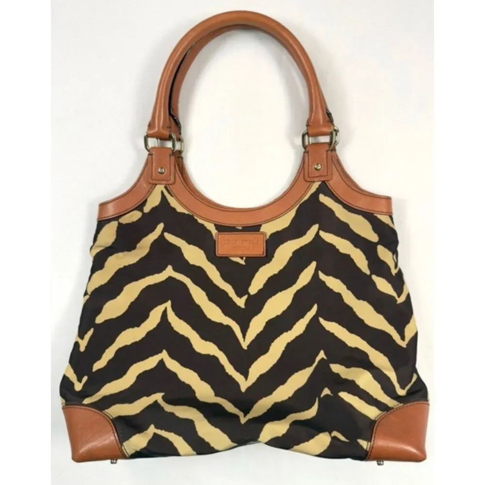 Kate Spade Signature Bold All-Over Zebra Print Hobo Handbag Purse